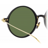 Linda Farrow - Linear Savoye A C9 Round Sunglasses in Black - LF09AC9SUN - Linda Farrow Eyewear