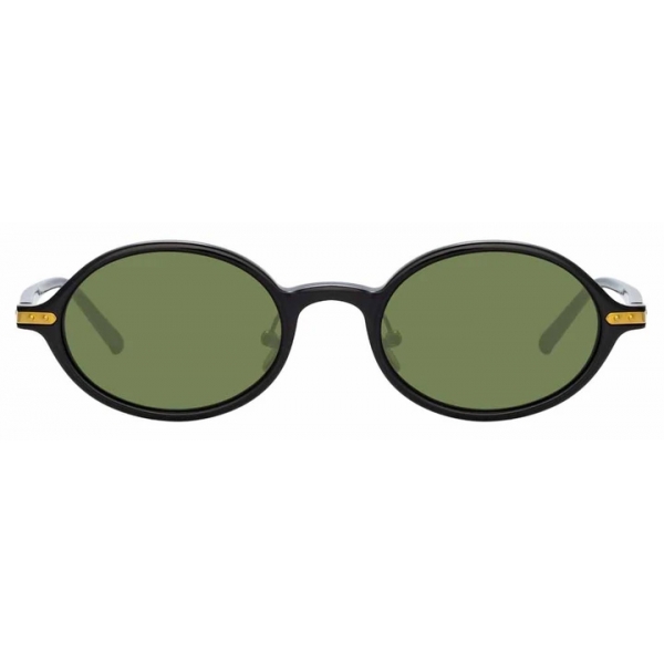 Linda Farrow - Linear Eaves C6 Oval Sunglasses in Black - LF11C6SUN - Linda Farrow Eyewear