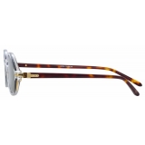 Linda Farrow - Linear Eaves C8 Oval Sunglasses in Clear - LF11C8SUN - Linda Farrow Eyewear