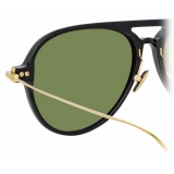 Linda Farrow - Linear Gilles C3 Aviator Sunglasses in Black - LF24C3SUN - Linda Farrow Eyewear