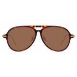 Linda Farrow - Linear Gilles C4 Aviator Sunglasses in Tortoiseshell - LF24C4SUN - Linda Farrow Eyewear