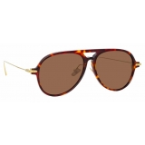 Linda Farrow - Linear Gilles C4 Aviator Sunglasses in Tortoiseshell - LF24C4SUN - Linda Farrow Eyewear