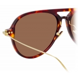 Linda Farrow - Linear Gilles C4 Aviator Sunglasses in Tortoiseshell - LF24C4SUN - Linda Farrow Eyewear