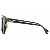 Linda Farrow - Linear Bay C7 D-Frame Sunglasses in Black - LF25C7SUN - Linda Farrow Eyewear