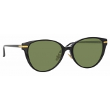 Linda Farrow - Linear Arch C7 Cat-Eye Sunglasses in Black - LF26C7SUN - Linda Farrow Eyewear