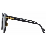 Linda Farrow - Occhiali da Sole Cat-Eye Linear Arch C7 in Nero - LF26C7SUN - Linda Farrow Eyewear