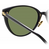 Linda Farrow - Linear Arch C7 Cat-Eye Sunglasses in Black - LF26C7SUN - Linda Farrow Eyewear