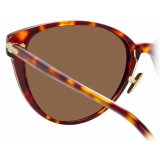 Linda Farrow - Linear Arch C8 Cat-Eye Sunglasses in Tortoiseshell - LF26C8SUN - Linda Farrow Eyewear