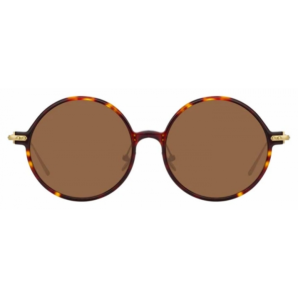 Linda Farrow - Linear Savoye C10 Round Sunglasses in Tortoiseshell - LF09C10SUN - Linda Farrow Eyewear