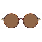 Linda Farrow - Linear Savoye C10 Round Sunglasses in Tortoiseshell - LF09C10SUN - Linda Farrow Eyewear