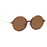 Linda Farrow - Linear Savoye C10 Round Sunglasses in Tortoiseshell - LF09C10SUN - Linda Farrow Eyewear