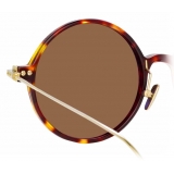 Linda Farrow - Linear Savoye C10 Round Sunglasses in Tortoiseshell - LF09C10SUN - Linda Farrow Eyewear