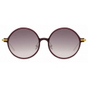 Linda Farrow - Linear Savoye C11 Round Sunglasses in Burgundy - LF09C11SUN - Linda Farrow Eyewear