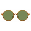 Linda Farrow - Linear Savoye C12 Round Sunglasses in Casetto - LF09C12SUN - Linda Farrow Eyewear