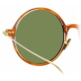 Linda Farrow - Linear Savoye C12 Round Sunglasses in Casetto - LF09C12SUN - Linda Farrow Eyewear