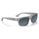 Persol - PO3271S - Exclusive - Transparent Grey / Polarized Light Blue Gradient - Sunglasses - Persol Eyewear