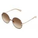 Chloé - Celeste Sunglasses in Metal - Gold Brown - Chloé Eyewear