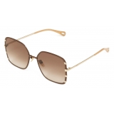 Chloé - Celeste Sunglasses in Metal - Gold Gradient Brown - Chloé Eyewear