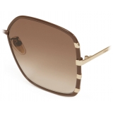 Chloé - Celeste Sunglasses in Metal - Gold Gradient Brown - Chloé Eyewear