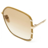 Chloé - Celeste Sunglasses in Metal - Gold Ochre Gradient Brown - Chloé Eyewear