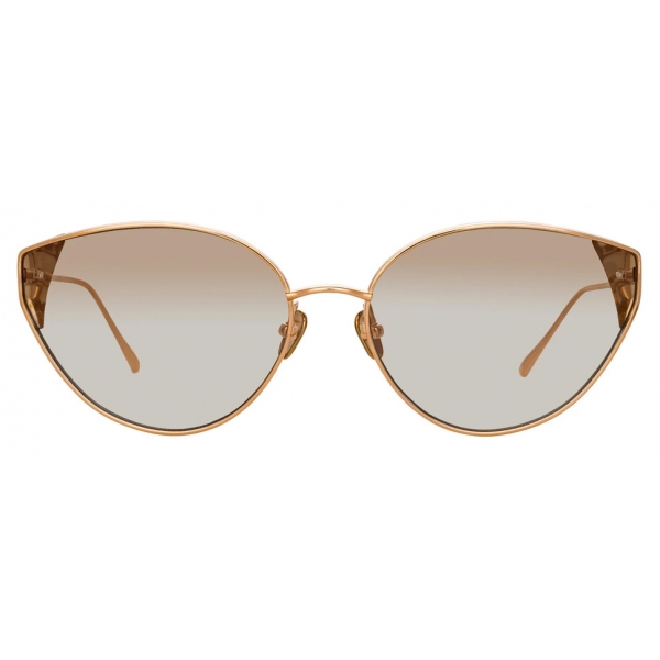 Linda Farrow - Liv Cat-Eye Sunglasses in Rose Gold and Brown - LFL1029C4SUN - Linda Farrow Eyewear