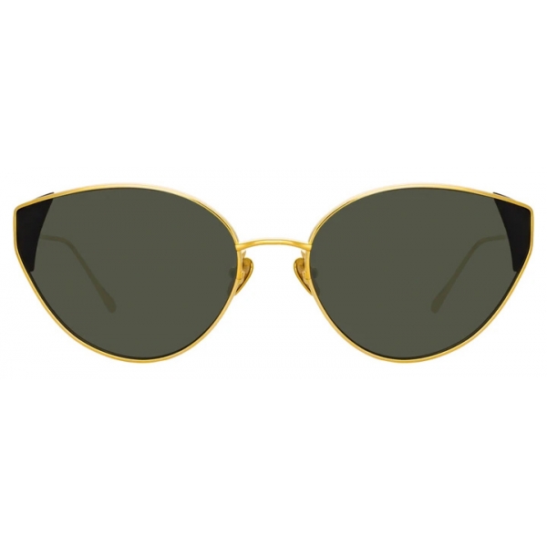 Linda Farrow - Liv Cat-Eye Sunglasses in Yellow Gold and Grey - LFL1029C1SUN - Linda Farrow Eyewear