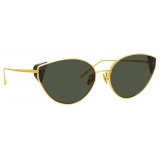 Linda Farrow - Occhiali da Sole Cat-Eye Liv in Oro Giallo e Grigio - LFL1029C1SUN - Linda Farrow Eyewear