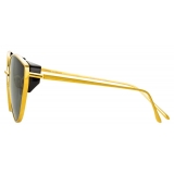 Linda Farrow - Occhiali da Sole Cat-Eye Liv in Oro Giallo e Grigio - LFL1029C1SUN - Linda Farrow Eyewear