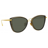 Linda Farrow - Liza Cat-Eye Sunglasses in Black and Yellow Gold - LFL1109C1SUN - Linda Farrow Eyewear