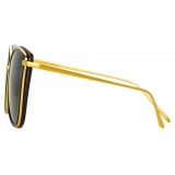 Linda Farrow - Liza Cat-Eye Sunglasses in Black and Yellow Gold - LFL1109C1SUN - Linda Farrow Eyewear