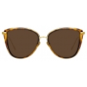 Linda Farrow - Liza Cat-Eye Sunglasses in Tortoiseshell and Yellow Gold - LFL1109C2SUN - Linda Farrow Eyewear