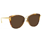 Linda Farrow - Liza Cat-Eye Sunglasses in Tortoiseshell and Yellow Gold - LFL1109C2SUN - Linda Farrow Eyewear