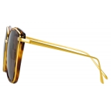 Linda Farrow - Occhiali da Sole Cat-Eye Liza in Tartaruga e Oro Giallo - LFL1109C2SUN - Linda Farrow Eyewear