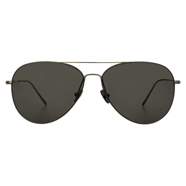 Linda Farrow - Lloyds Aviator Sunglasses in Nickel - LF31C4SUN - Linda Farrow Eyewear