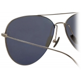 Linda Farrow - Lloyds Aviator Sunglasses in Nickel - LF31C4SUN - Linda Farrow Eyewear