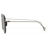 Linda Farrow - Lloyds Aviator Sunglasses in Nickel - LF31C4SUN - Linda Farrow Eyewear