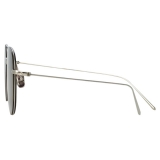Linda Farrow - Lloyds Aviator Sunglasses in White Gold - LF31C2SUN - Linda Farrow Eyewear