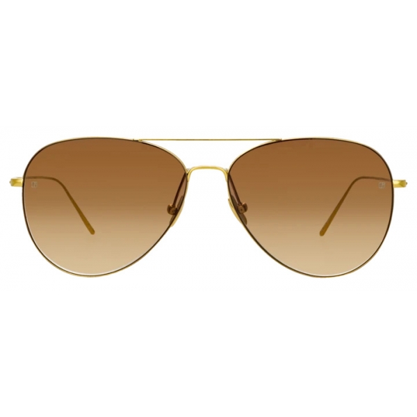 Linda Farrow - Lloyds Aviator Sunglasses in Yellow Gold - LF31C3SUN - Linda Farrow Eyewear