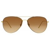 Linda Farrow - Occhiali da Sole Aviator Lloyds in Oro Giallo - LF31C3SUN - Linda Farrow Eyewear