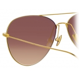 Linda Farrow - Occhiali da Sole Aviator Lloyds in Oro Giallo - LF31C3SUN - Linda Farrow Eyewear