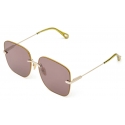 Chloé - Benjamine Sunglasses in Metal - Gold Yellow Lilac - Chloé Eyewear