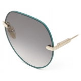 Chloé - Occhiali da Sole Benjamine in Metallo - Oro Petrolio - Chloé Eyewear