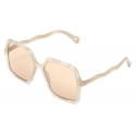 Chloé - Occhiali da Sole Zelie in Metallo - Bianco Havana Marrone Chiaro - Chloé Eyewear