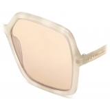 Chloé - Zelie Sunglasses in Metal - White Havana Light Brown - Chloé Eyewear