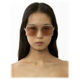 Chloé - Occhiali da Sole Zelie in Metallo - Bianco Havana Marrone Chiaro - Chloé Eyewear