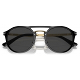 Persol - PO3264S - Black/Gold / Polarized Dark Black - Sunglasses - Persol Eyewear