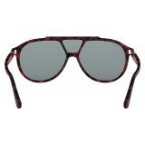 Persol - PO3217S - Havana / Polarized Light Blue - Sunglasses - Persol Eyewear
