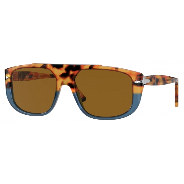Persol - PO3261S - Brown Tortoise-Opal Blue / Brown - Sunglasses - Persol Eyewear