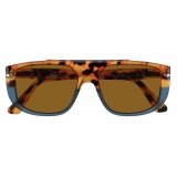 Persol - PO3261S - Brown Tortoise-Opal Blue / Brown - Sunglasses - Persol Eyewear