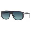 Persol - PO3261S - Brown Tortoise-Opal Blue / Brown - Sunglasses - Persol Eyewear